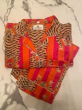 NWOT Handmade Hand block pajama set